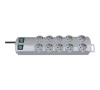 PL2 10-FACH SI - Presa multipla, Premium Line, 2 x 5 prese, 2 m, argento
