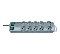 PL2 10-FACH SI - Presa multipla, Premium Line, 2 x 5 prese, 2 m, argento