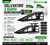 PRIMEUTENSILI 3TON COPPIA 2 PEZZI RAMPE CARRABILI MAX 38CM CON MARTINETTO