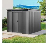 PRIMEYARD Casetta da giardino 220 x 220 cm, grigio perla - (GFPV01170)