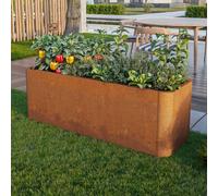 PRIMEYARD Design 120 x 40 x 40 cm Orto rialzato, acciaio corten, look ruggine, con base forata inclusa - (GFPV01071)