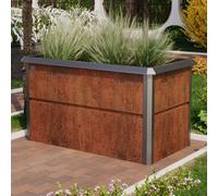 PRIMEYARD Design 150 x 85 x 77 cm Orto rialzato, acciaio corten, look ruggine, con bordo anti-lumache - (GFPV00792)