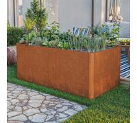PRIMEYARD Design 186 x 100 x 80 cm Orto rialzato, acciaio corten, look ruggine, con base forata inclusa - (GFPV01078)