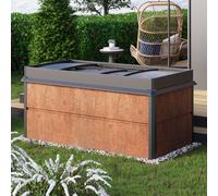 PRIMEYARD Design 200 x 100 x 77 cm Orto rialzato, acciaio corten, look ruggine, con telaio freddo e bordo anti-lumache - (GFPV00786)