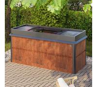 PRIMEYARD Design 200 x 85 x 77 cm Orto rialzato, acciaio corten, look ruggine, con telaio freddo e bordo anti-lumache - (GFPV00790)