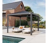 PRIMEYARD Luma Gazebo da giardino 3x3m, Hardtop, senza teli laterali - (300659)