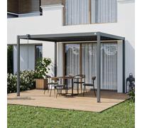 PRIMEYARD Pergola 3x3,5m, tetto lamellare, antracite - (GFPV01109)