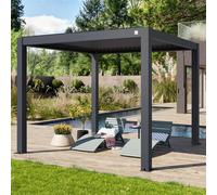 PRIMEYARD Pergola 3x3m, tetto lamellare, antracite - (400125)
