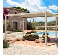 PRIMEYARD Pergola 3x4m, tetto lamellare, beige - (400148)