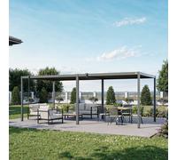 PRIMEYARD Pergola 3x6,5m, tetto lamellare, antracite - (GFPV01110)