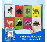 Primi 100 animali: Libro cogniti vo Montessori in spagnolo, che incoraggia i bambini a esplorare gli animali meravigliosi in un libro dai colori vivaci, con immagini di animali colorate per l'osservaz
