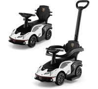 Primi Passi 3 in 1 Cavalcabile Lamborghini Sian per Bambini 12-36 Mesi con Maniglione Direzionabile, Suoni, Sistema Antiribaltamento, Vano Portaoggetti, Seduta Ergonomica (Bianco)