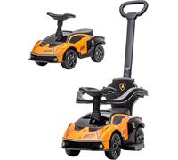 Primi Passi 3 in 1 Cavalcabile Lamborghini Sian per Bambini 12-36 Mesi con Maniglione Direzionabile, Suoni, Sistema Antiribaltamento, Vano Portaoggetti, Seduta Ergonomica, Arancio