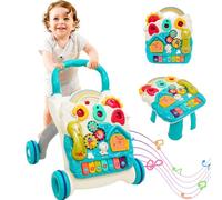 Primi Passi per Bambini, 3 in 1 Girello per Bambini, Piastra da Gioco Rimovibile, Centro di Attività Educativa Precoce, Girello Bambino per Imparare a Camminare, Giocattolo per Bambini 12+ Mesi