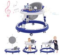Primi Passi per Bambini 5 in 1,Dotato di Vassoio Rimovibile e Giocattoli Musicali,Girello Pieghevole,Baby Walker,Adatto a Bambini dai 6 Mesi in su
