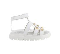 PRIMIGI Sandalo Bianco con Strappo e Borchie Dorate da Bambina