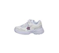 Primigi Sneakers 6973000 Chiusura con Strappo e Laccio Elastico Sottopiede in Pelle e Il Fondo in Gomma. Bianco Bianco/Argento