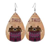 Primitive Bless This Home Willow Saltbox Orecchini In Pelle Moda Orecchini Penzolare Orecchino In Pelle Per Donna Carnevale