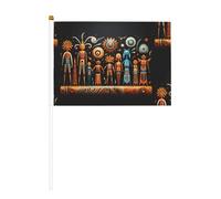 Primitive Totem - Bandiera a mano stampata su entrambi i lati, 14 x 20,8 cm, adatta per attività di squadra tifo