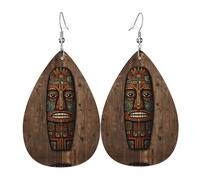 Primitive TotemRetro modello totem Orecchini in pelle, orecchini in stile europeo e americano per giovani donne, regali di compleanno/San Valentino