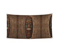 Primitive TotemRetro pattern totem stampato Banner Hanging Flag - 177,8 x 88,9 cm - Festone per feste di Natale - 180 x 90 cm