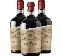 Primitivo di Manduria DOC Zenko - 3 Bottiglie da 750 ml | Vigneti del Salento | Vino Rosso Pugliese 100% Primitivo | 15% Vol | Rosso Intenso, Morbido e Corposo | Ideale con Carne, Arrosti e Formaggi