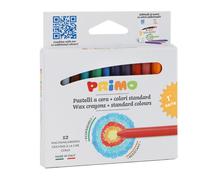 PRIMO - 0501PC12E - Pastelli a cera - Ø 9 mm x 85 mm - Primo - conf. 12 pezzi - 93845 - Conf. da 1 Pz. - 0501PC12E