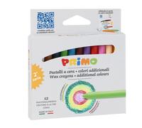 PRIMO - 0502PC12AD - Pastelli a cera - Ø 9 mm x 85 mm - Primo - conf. 12 pezzi - 93846 - Conf. da 1 Pz. - 0502PC12AD