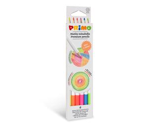 PRIMO - 5251MINAB6F - Matite colorate Minabella - diametro mina 3,8 mm - colori fluo assortiti - Primo - astuccio 6 pezzi - 89351 - Conf. da 1 Pz. - 5251MINAB6F