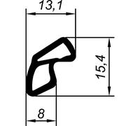 Primo 6063 - 2002 - 49 - Guarnizione profilo AC per voest stahlzarge kurzberger, Plastica, Nero