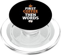 Primo caffè poi parole divertente scrittore caffeina PopSockets PopGrip per MagSafe