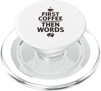 Primo caffè poi parole divertente scrittore caffeina PopSockets PopGrip per MagSafe