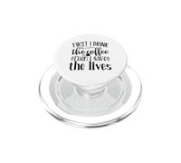 Primo caffè poi salvare vite Caffeina Infermiera Medico PopSockets PopGrip per MagSafe
