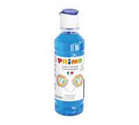 Morocolor PRIMO, Colla colorata ad acqua in bottiglia 240ml, Colla blu senza solventi e senza glutine, Lucida e colorata, Facilmente lavabile, Colla per slime