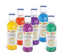 PRIMO - Colla Liquida Trasparente Colorata a Acqua, 6 Colle a Colori 240g con Dosatore, Prodotto Cartoleria Lucido Fissante Lavabile Ideale per Slime per Bambini, Vernice, Lavoretti Creativi Découpage