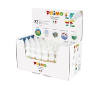 PRIMO - Colla Vinilica Bianca con Beccuccio di Precisione per Cartoleria e Lavoretti Creativi, 32 Colle da 80gr Alto Potere Adesivo per Superfici Lisce, Porose e Lucide, Découpage, Materiale Didattico