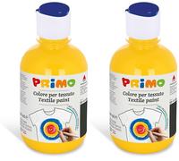 PRIMO - Colores Permanentes para Telas en Botella de 300 ml, Colores Acrílicos Vivos y Cubrientes para Niños +4 Años y Adultos, Pintura para Telas Ideal para Camisetas, Bolsos, Jeans, Zapatos y Más