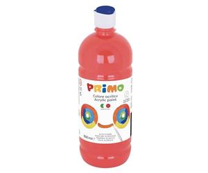 PRIMO - Colori Acrilici per Dipingere Coprenti e Miscelabili, Colori per Bambini 4+ Anni Pittura, Didattica, Lavoretti Creativi - Colore Acrilico Cartoleria e Cose per la Scuola, 1L con Tappo Dosatore