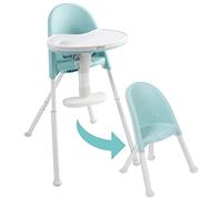 Primo Cozy Tot Deluxe - Seggiolone pieghevole e convertibile per bambini, portatile, pieghevole, adatto ai viaggi, vassoio rimovibile EZ Clean, colore foglia di tè/bianco, 55,9 x 53,3 x 85,1 cm