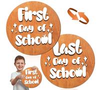 Primo e ultimo giorno di scuola, First and Last Day of School Sign, Double Sided My First Day of School Sign, Wooden Last Day of School Decor 3D Cut Last Day of Kindergarten Sign Board Decor