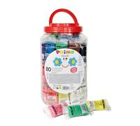 PRIMO Easydò - Pasta da Modellare, Pasta Modellabile 80 Panetti 60g x 19 Colori per Bambini 3+ Anni Classic, Fluo, Metal e Pastel - Made in Italy e Testata, Cartoleria e Lavoretti Creativi per Bambini
