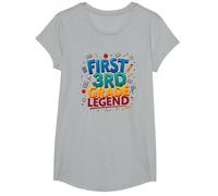 Primo Eroe della Scuola elementare della Leggenda di TER Maglietta, Ragazze, Grigio Melange, S