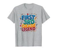 Primo Eroe della Scuola elementare della Leggenda di TER Maglietta, Uomo, Grigio Melange, L