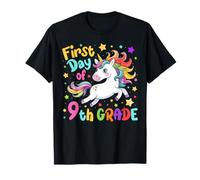 Primo Giorno del 9 ° Grado NONO Grado Ritorno A Scuola Unicorno Maglietta