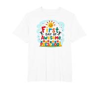 Primo Giorno della Fantastica Celebrazione della Pietra miliare prescolare Maglietta, Uomo Taglie Grandi, Bianco, 5X Tall