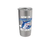Primo giorno di scuola 2026 Shark Ora sto arrivando per la prima elementare Bicchiere termico in acciaio inox doppia parete