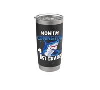 Primo giorno di scuola 2026 Shark Ora sto arrivando per la prima elementare Bicchiere termico in acciaio inox doppia parete