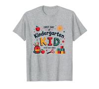 Primo Giorno di Scuola Materna Kid Primo Giorno Vibes Maglietta, Uomo, Grigio Melange, L