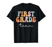 Primo Grado Team Retro Groovy Donne Torna a Scuola Maglietta