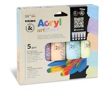 Colore acrilico Primo in bottiglia PET c pastello - conf. 5 pezzi - 4212TATM5PAST